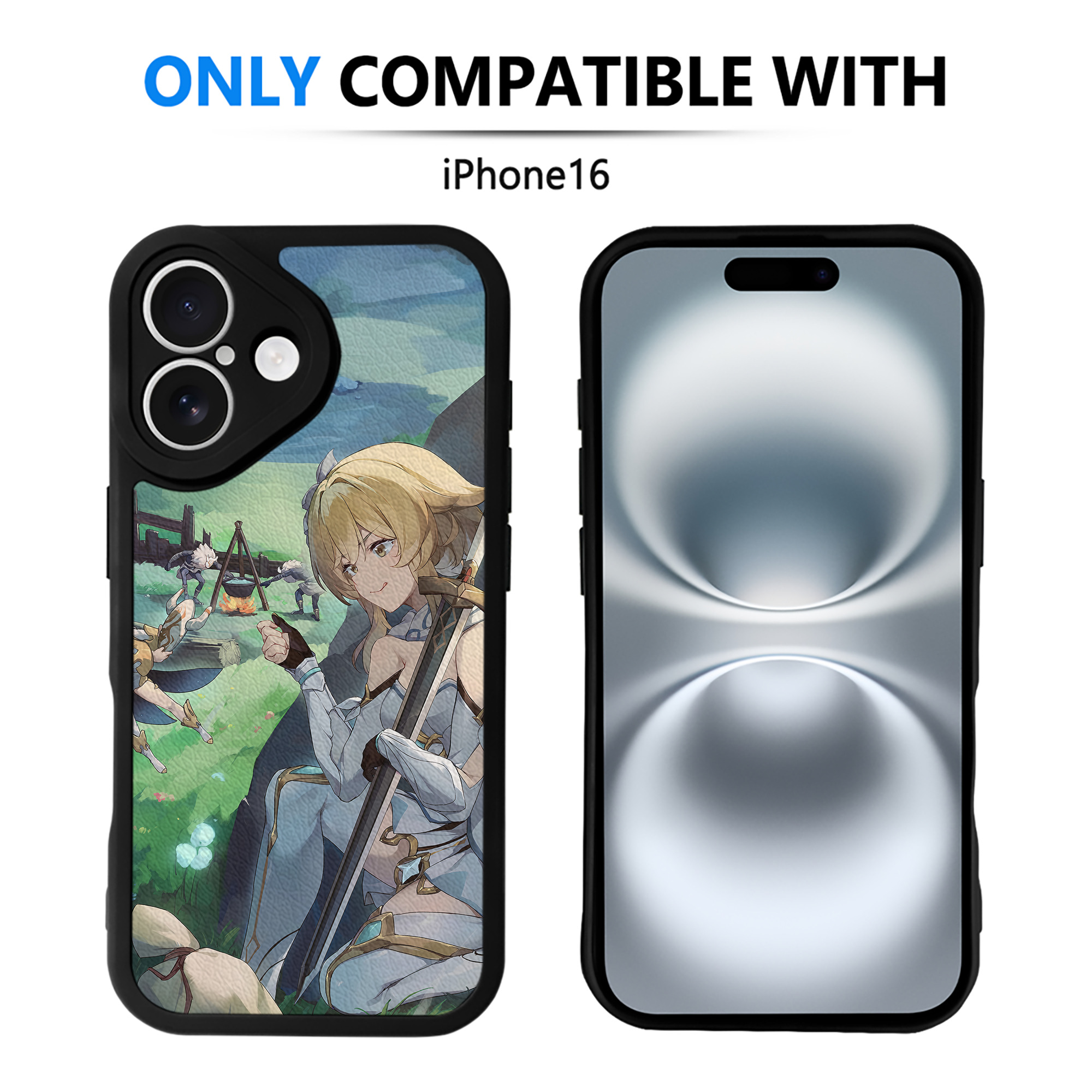 げんし神 genshin 【iPhone 16シリーズ対応】シリコンスマホケース（レザー調） 材質：シリコン